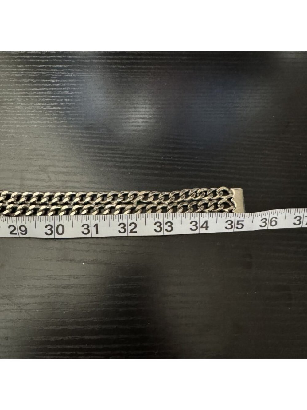 Vintage Chain Belt Silver Tone Multi Strand G Buckle Statement Waist Belt - Picture 7 of 8